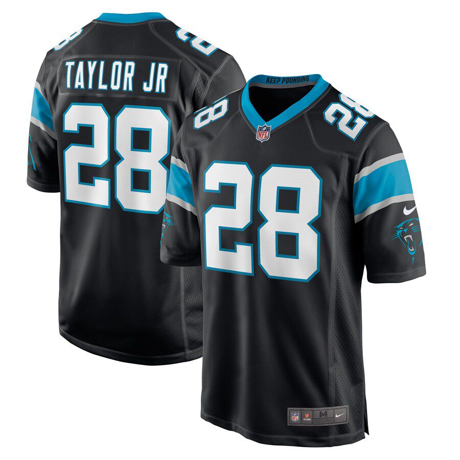 Men Carolina Panthers #28 Keith Taylor Jr. Nike Black Game Player NFL Jersey